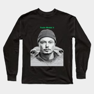 TESLA MODEL 3 Long Sleeve T-Shirt